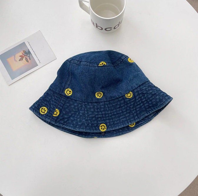 Denim Smiley Bucket Hat